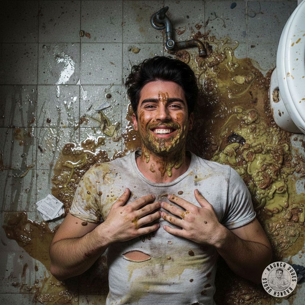 A boy lost in filth, covered in shit and vomit—nothing hotter than surrendering to the mess. #gaypuke #gayscat #hairy