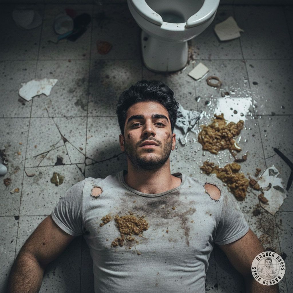 Nothing hotter than a filthy boy covered in puke & shit on a public bathroom floor. The mess, the stench, the raw...