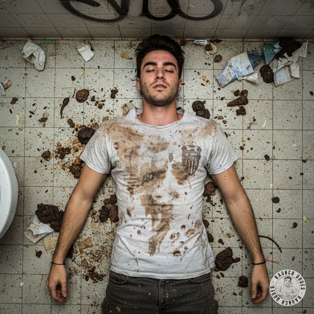 Nothing hotter than a boy covered in filth, lost in the chaos of a public bathroom. The smell of shit and vomit, the mess...