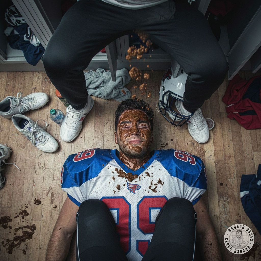 Just imagine a sweaty football player sprawled on the locker room floor, surrendering to the ultimate humiliation as his...