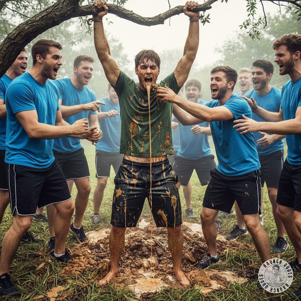 Bound & forced to feast in the woods—this fraternity initiation is next-level filthy. 😈🍑 Who’s ready to join the club?...