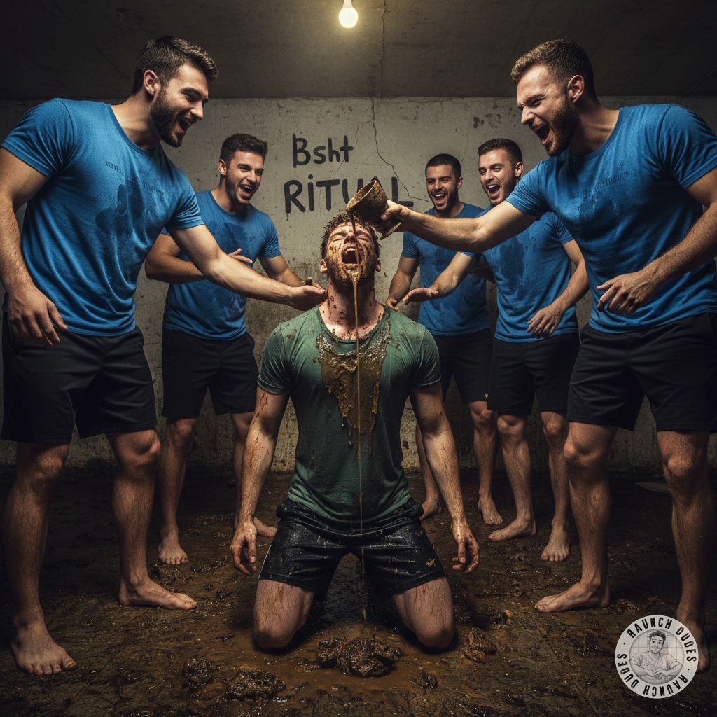 Initiation night at the pervert fraternity! 🍷💩 Watch as the fresh recruit takes his first sip from the golden chalice—pure,...