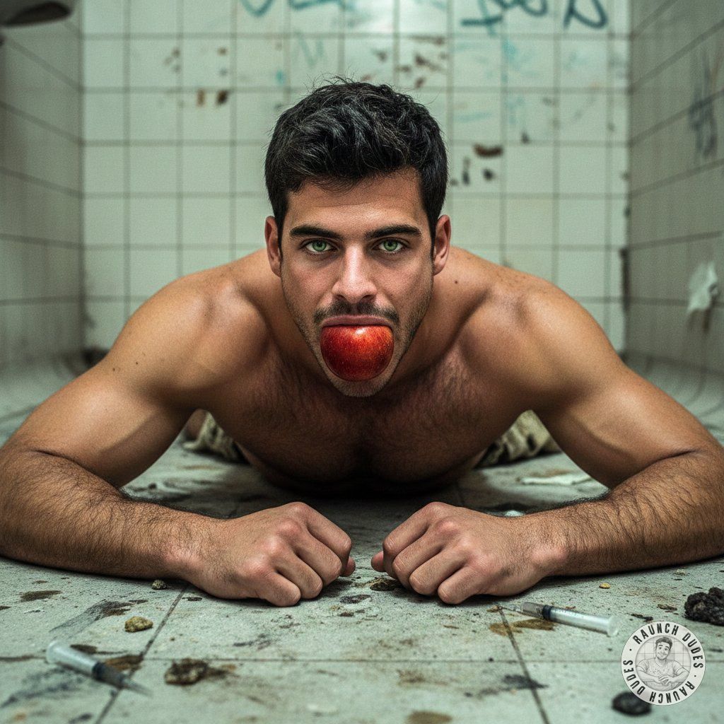 Nothing hotter than a dirty boy with an apple in his mouth, sprawled on a filthy bathroom floor. 🍎💦 Who’s ready to taste the...