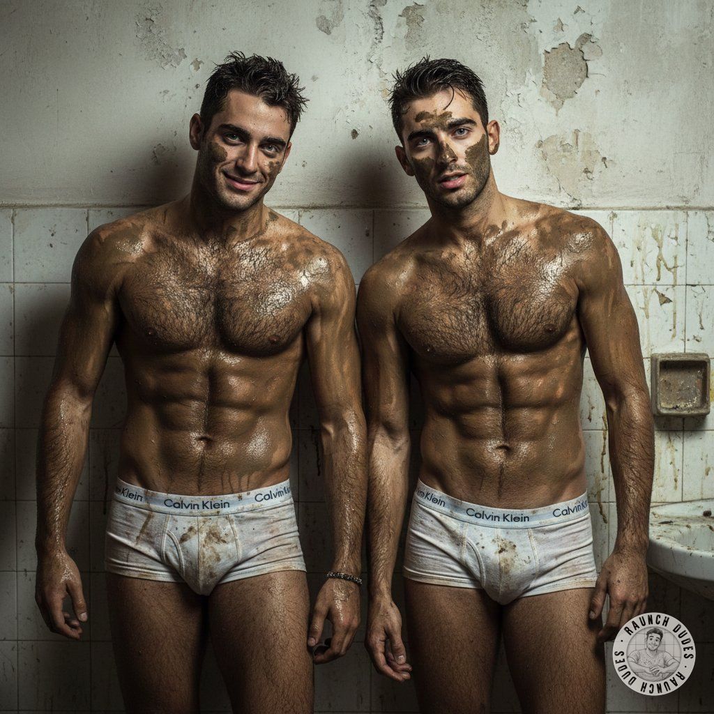 Two hot guys getting wild. 😈💦 #hairy #underwear #toilet