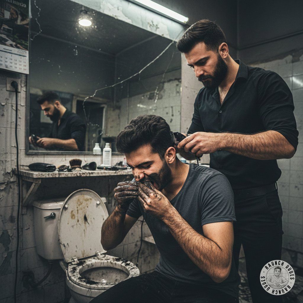 Your haircut just got *extra* spicy 😈💈💦 The barber’s scissors snip away while you savor the forbidden taste from the...