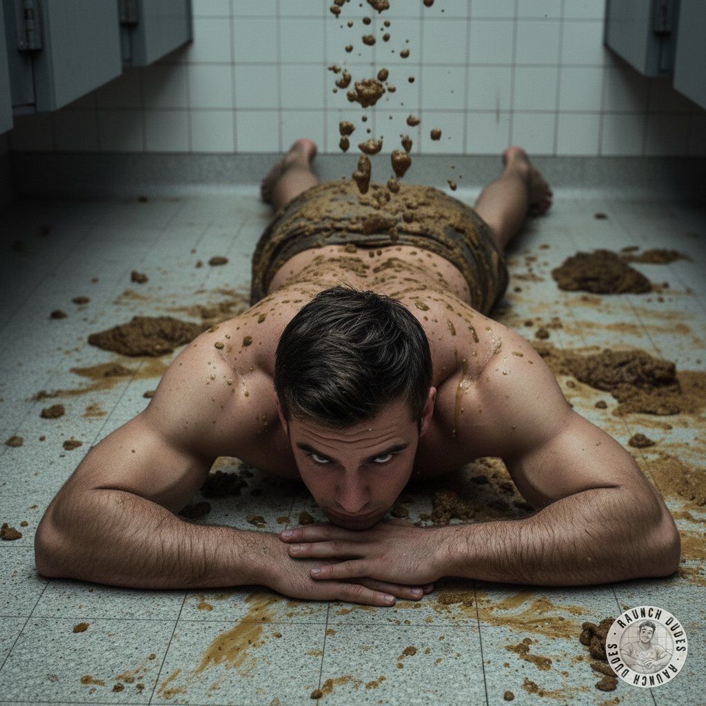 Nothing hotter than a boy covered in shit on a public bathroom floor, surrendering to his filthiest desires. 😈💦 #gayscat...