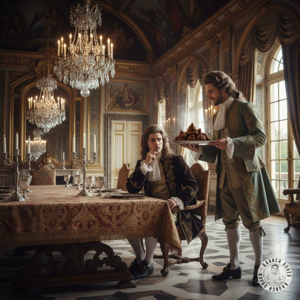 Step into the 1600s, where nobility indulges in the finest pleasures. A golden vassoio awaits, filled with fresh, steaming...