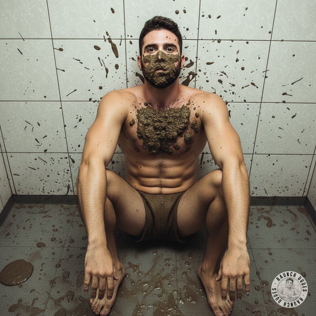Nothing hotter than a boy covered in shit on a public bathroom floor, surrendering to his filthiest desires. 😈💦 #gayscat...