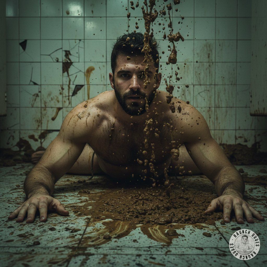 Nothing hotter than a boy covered in shit on a public bathroom floor, surrendering to his filthiest desires. 😈💦 #gayscat...