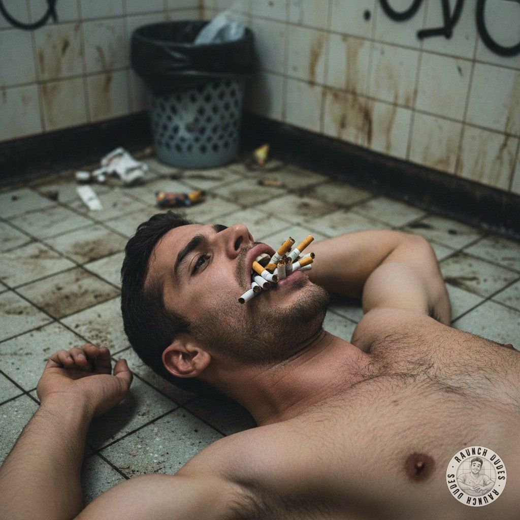 Imagine being the perfect ashtray for your dom—hot ash melting on your skin, lips wrapped around his cock while he flicks...