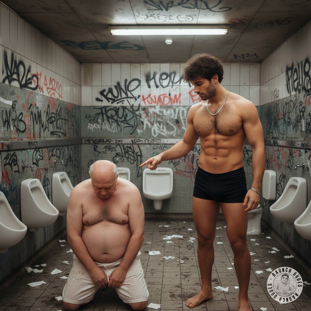 Nothing hotter than a young gym rat dominating an old man in a train station bathroom. 😈🔥 #dirtyfantasy #humiliation #toilet...