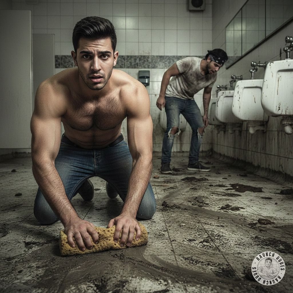 Nothing hotter than a ripped handyman scrubbing shit off the floor while a boy pukes nearby. 😈🔥 #gayscat #dirtyfantasy...