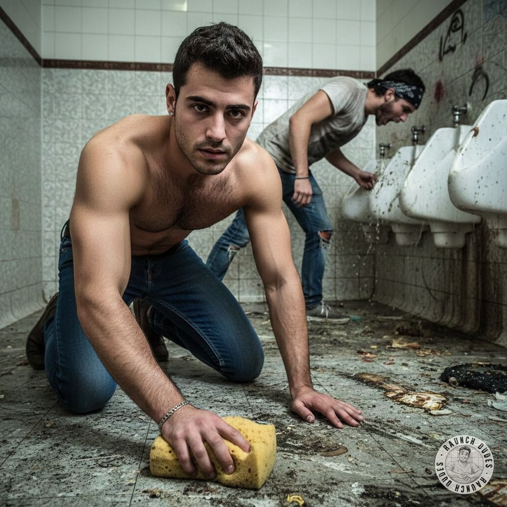 Cleaning up the mess while someone pukes? Fuck yeah, there’s something so hot about servicing a filthy space. The smell, the...
