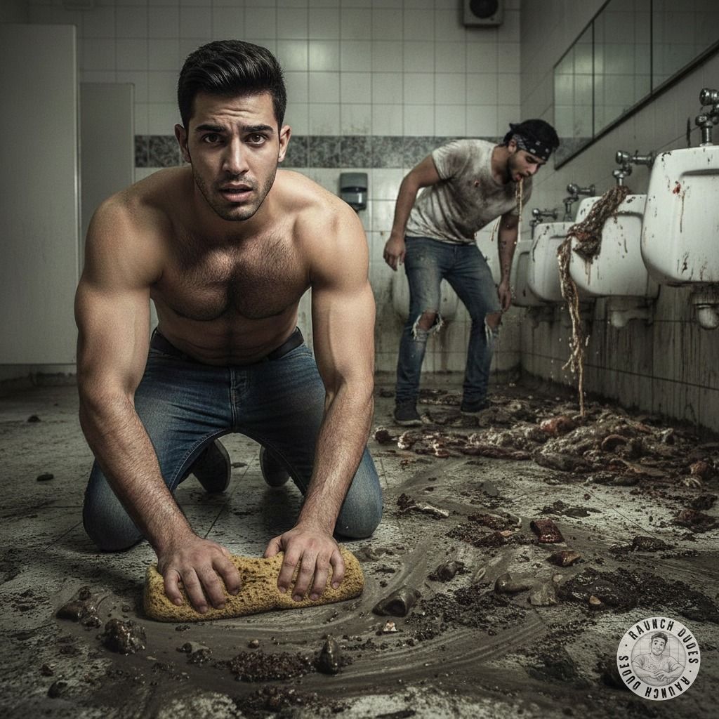 Nothing hotter than a guy cleaning piss & shit off the floor while another dude pukes his guts out. Absolute filth, absolute...