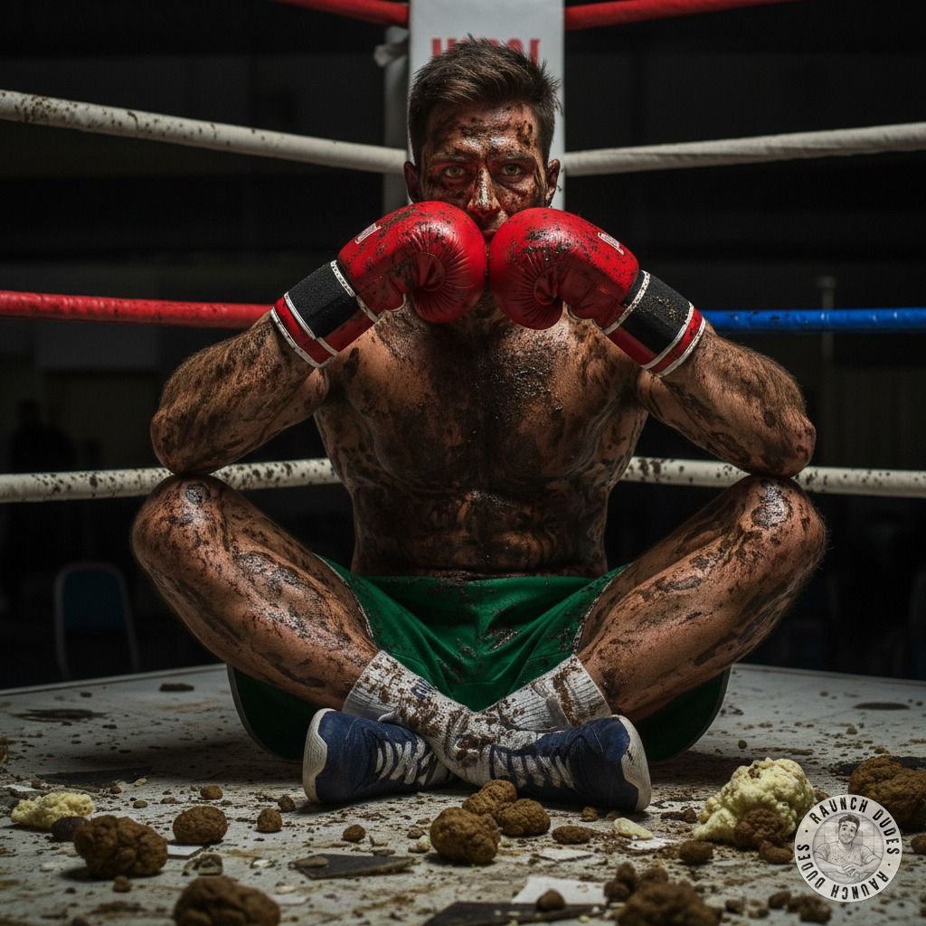 Freshly soiled ring, sweat & filth mixing as the champ steps up—nothing hotter than a fighter who doesn’t mind getting...