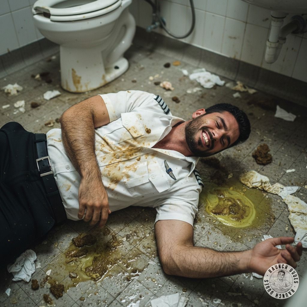 Pilot’s depraved fantasy: sprawled in vomit & shit, surrendering to filth. The ultimate taboo pleasure—no shame, just raw...