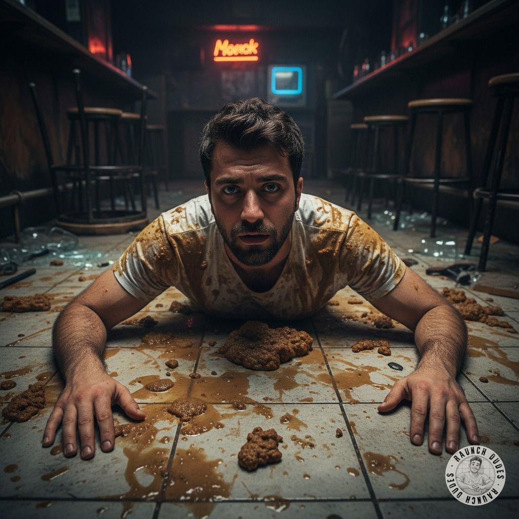 Stretched out in a mess of filth, surrounded by puke and shit—this depraved boy knows exactly where he belongs. 😈💦 #gaypuke...