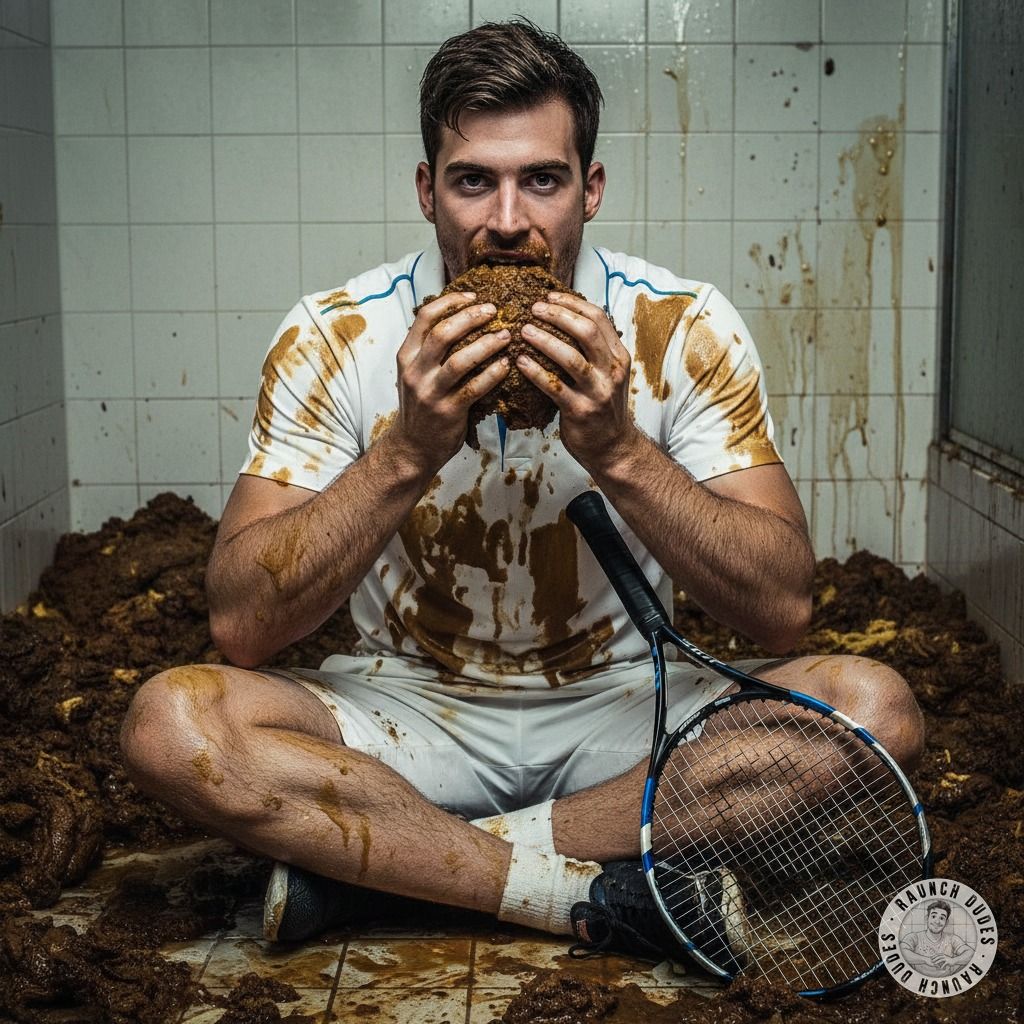 Nothing beats the thrill of a sweaty, depraved tennis player getting down on his knees in a filthy toilet stall, licking up...