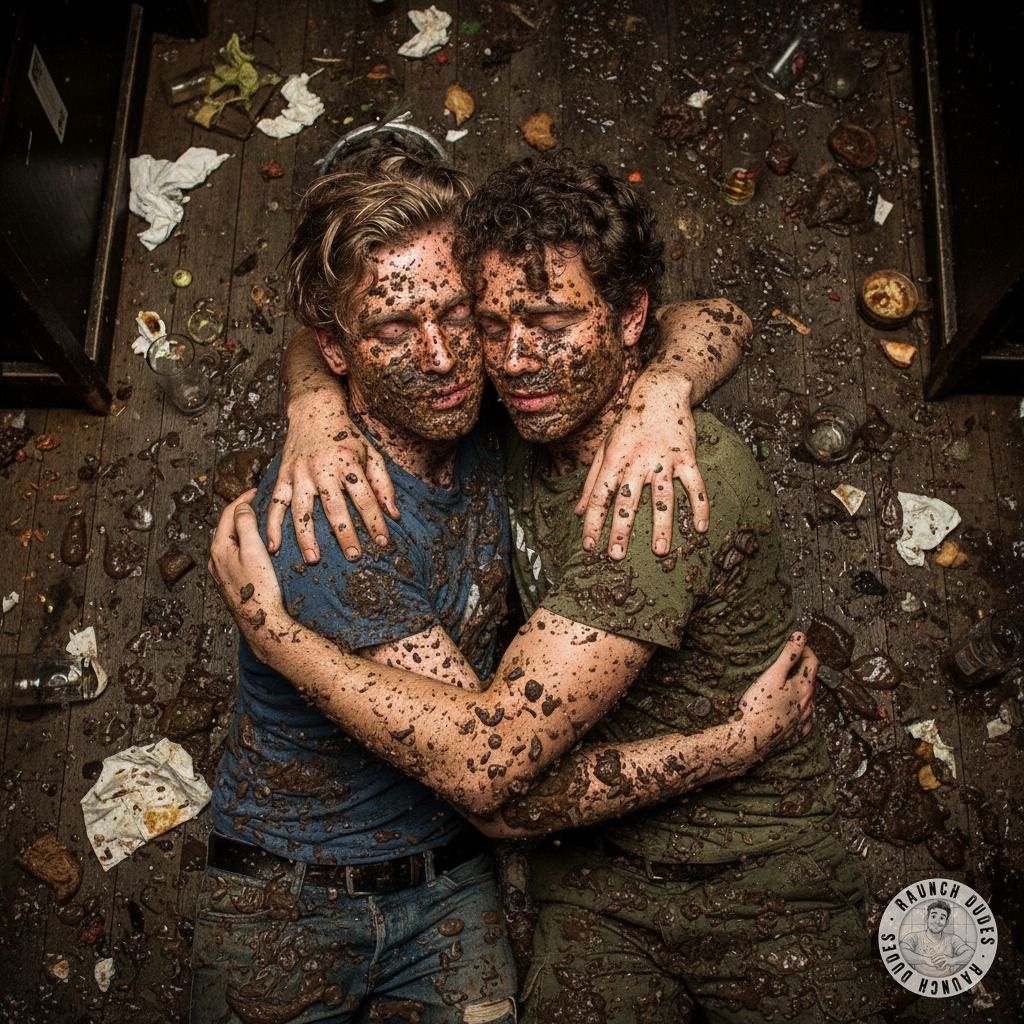 Two depraved boys lost in each other’s arms, surrounded by filth—vomit, shit, and pure, twisted bliss. 💋💦 #gayscat #perverts...