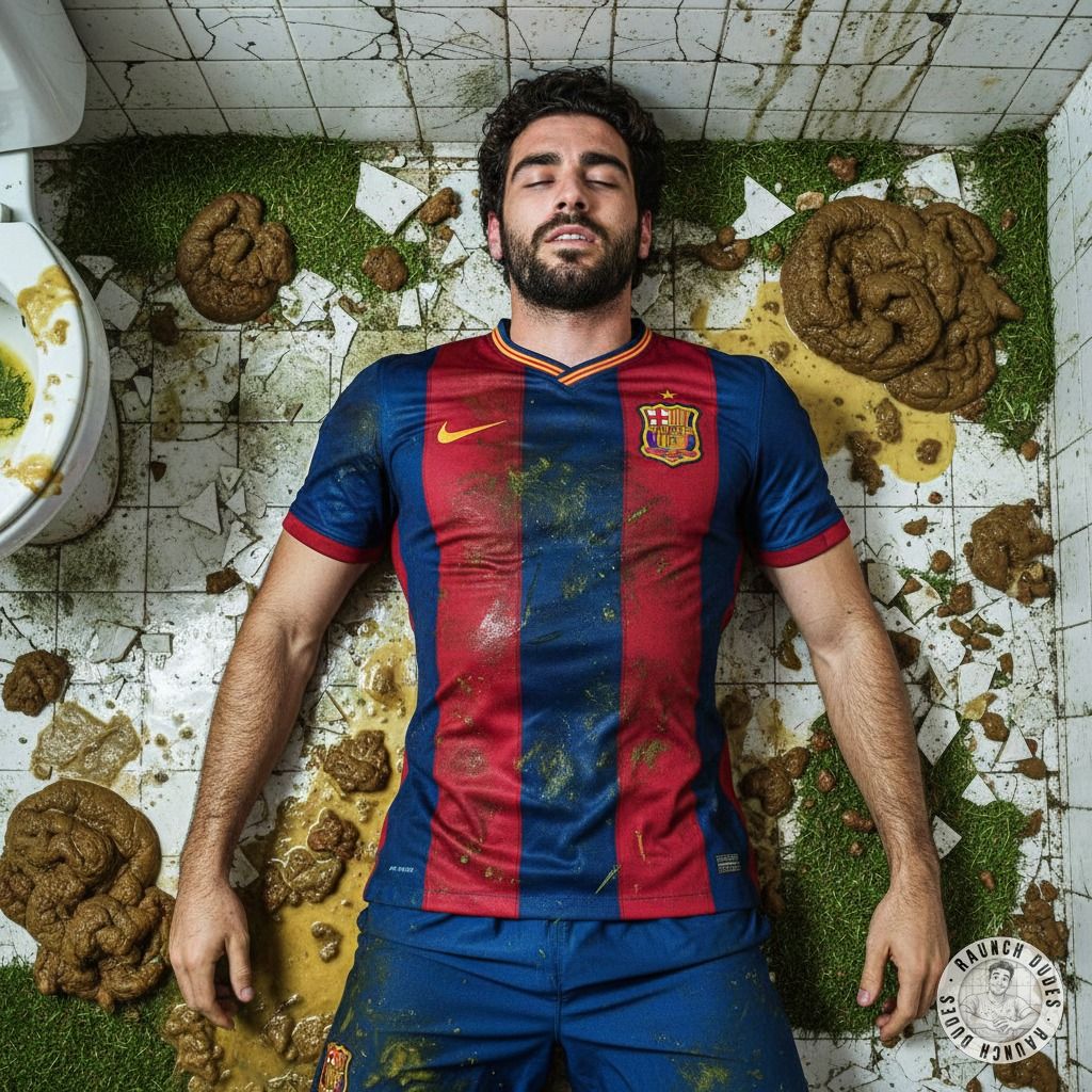 Imagine a depraved soccer star sprawled on a filthy floor, covered in vomit and shit—pure, raw debauchery. The ultimate...