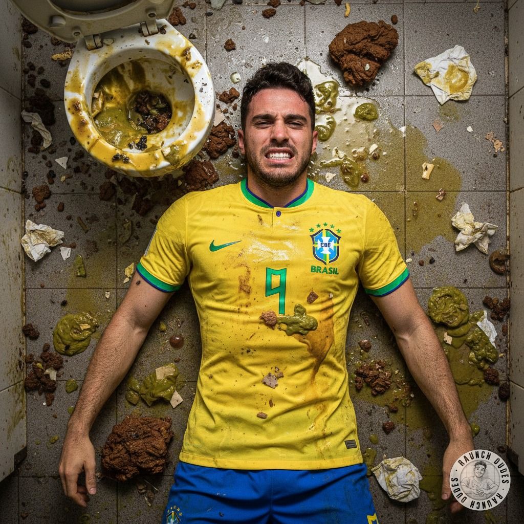 Imagine a depraved footballer sprawled on a floor slick with vomit and shit—pure filth, pure ecstasy. The stench of his own...