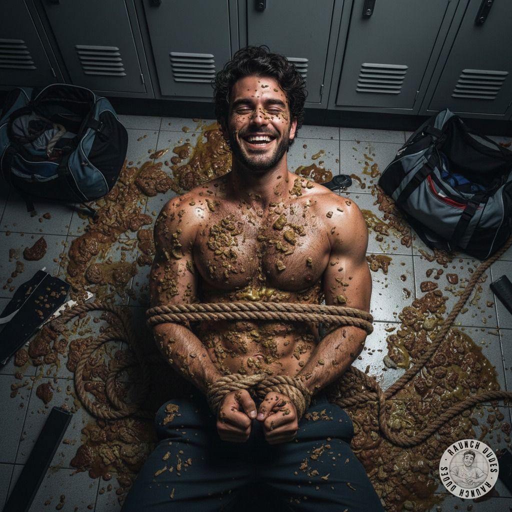 Tied up in filth, muscles glistening with sweat and shame—this is where true pleasure lives. #gayscat #perverts...