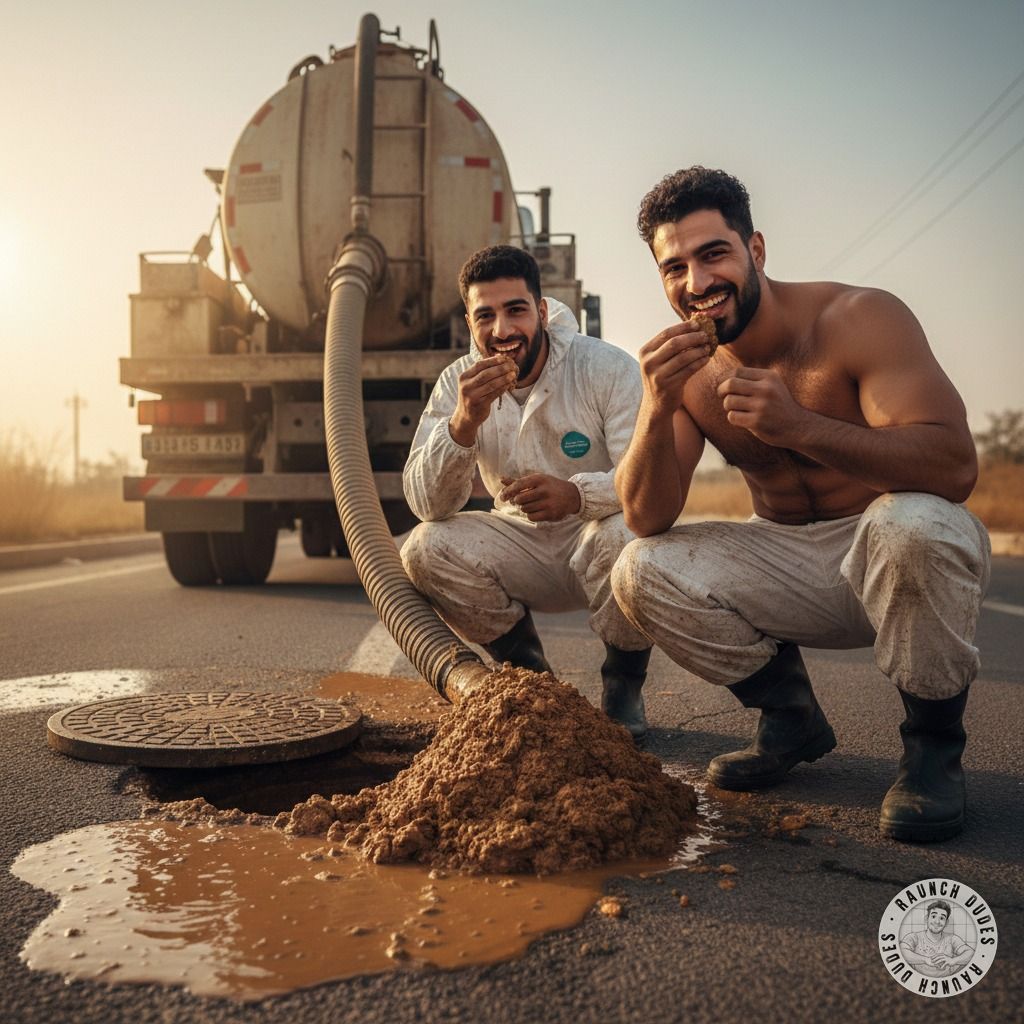 These two perverts found the perfect job—sewer work means endless fresh shit to feast on! 😈💩 #gayscat #perverts #workers...