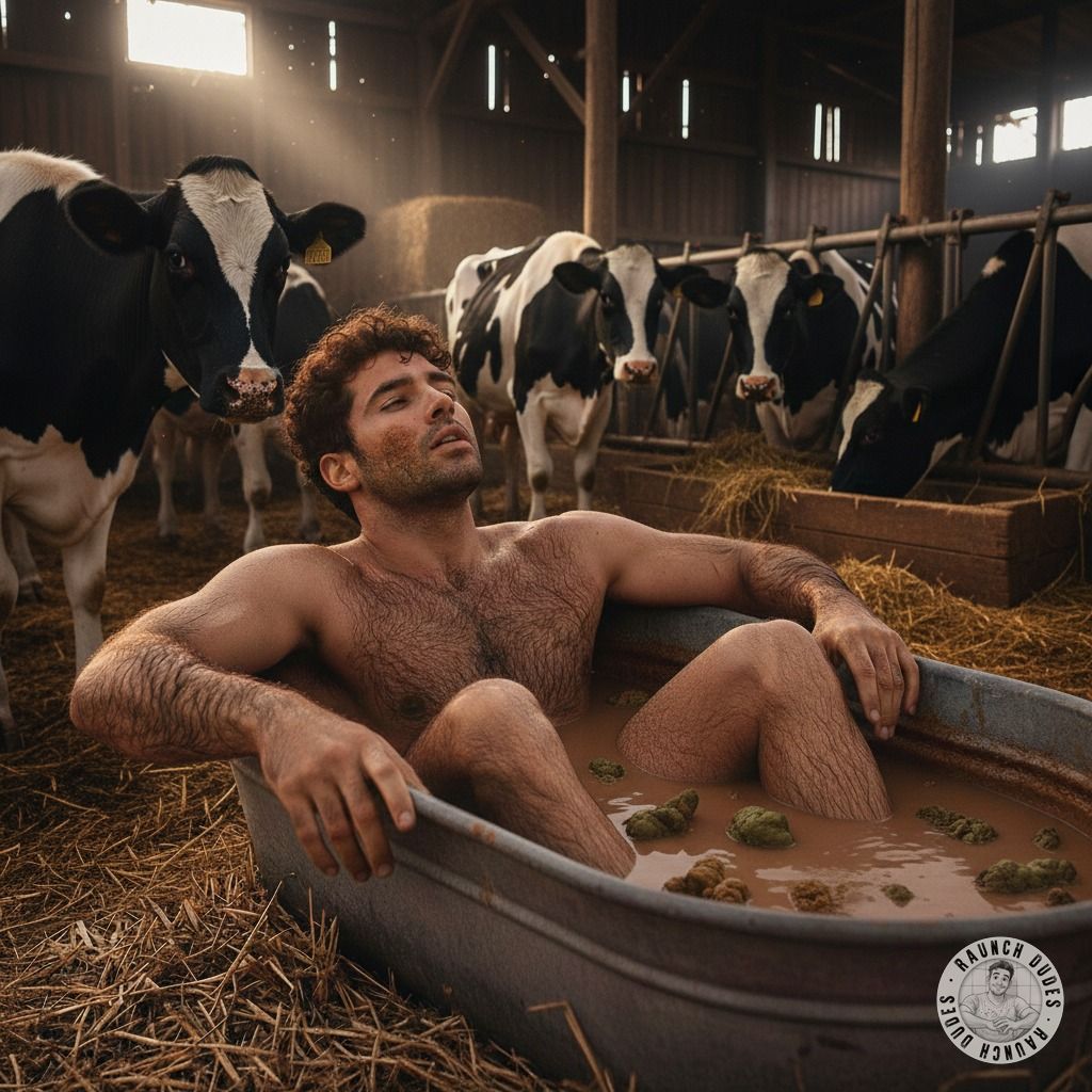 Nothing beats a rustic thrill—dipping into fresh cow shit like a naughty farm boy. 🐄💦 The warmth, the scent, the pure...