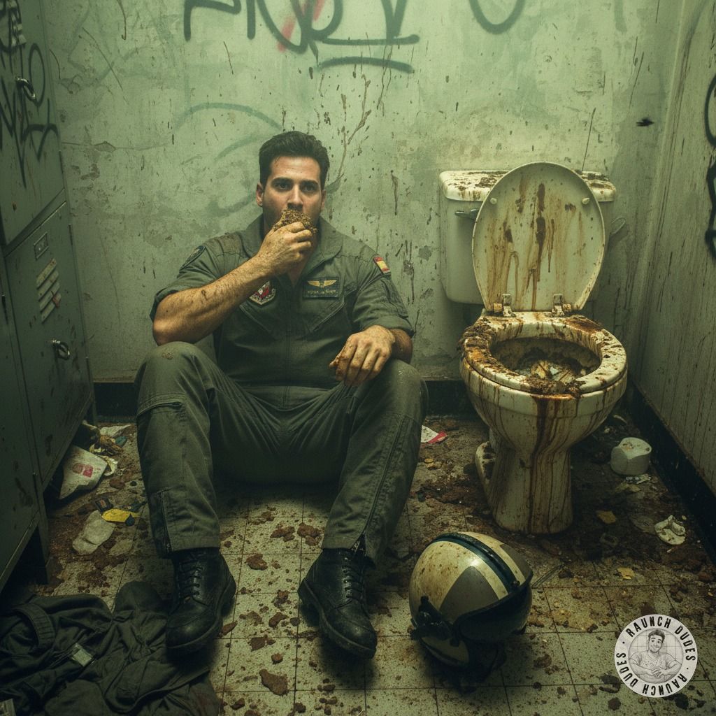 Nothing hotter than a pilot getting down & dirty in a public restroom, licking up every last drop of filth like it’s his...