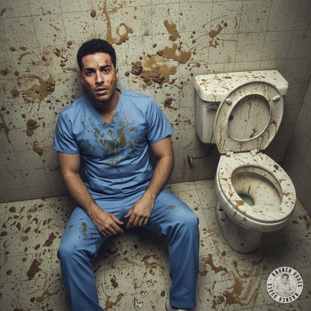 Nurse’s uniform covered in filthy shit—nothing hotter than a pervert in scrubs who loves getting dirty. 😈💦 #gayscat...