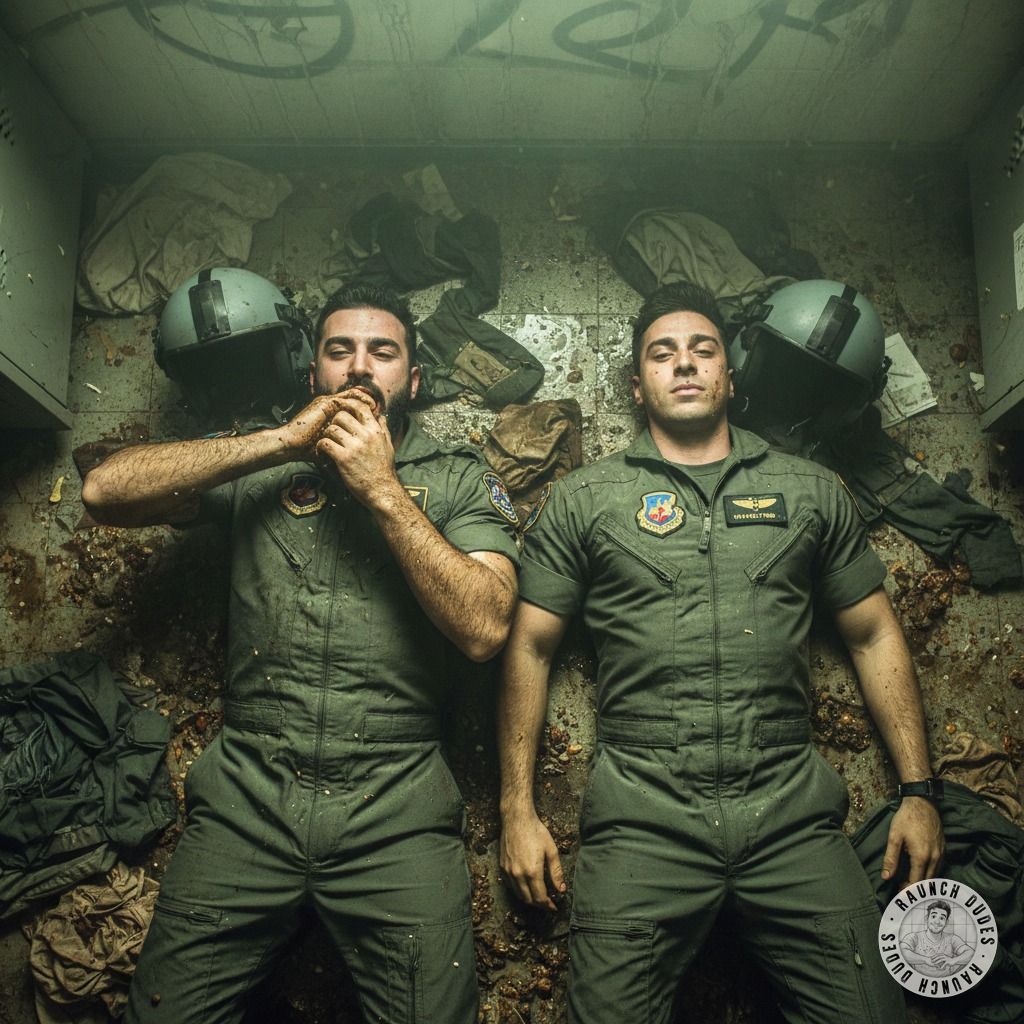 Two pilots gone wild, devouring shit on the floor like it’s the finest delicacy. 😈🍑 No shame, just pure, filthy pleasure....