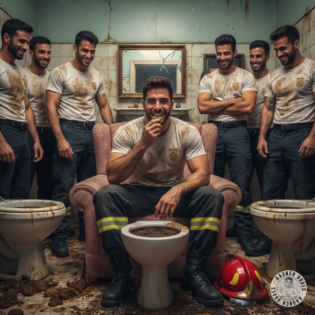 Hot fireman gets off on dropping a steaming load right in front of his crew—no shame, just pure filthy pleasure! 🔥💦 #gayscat...