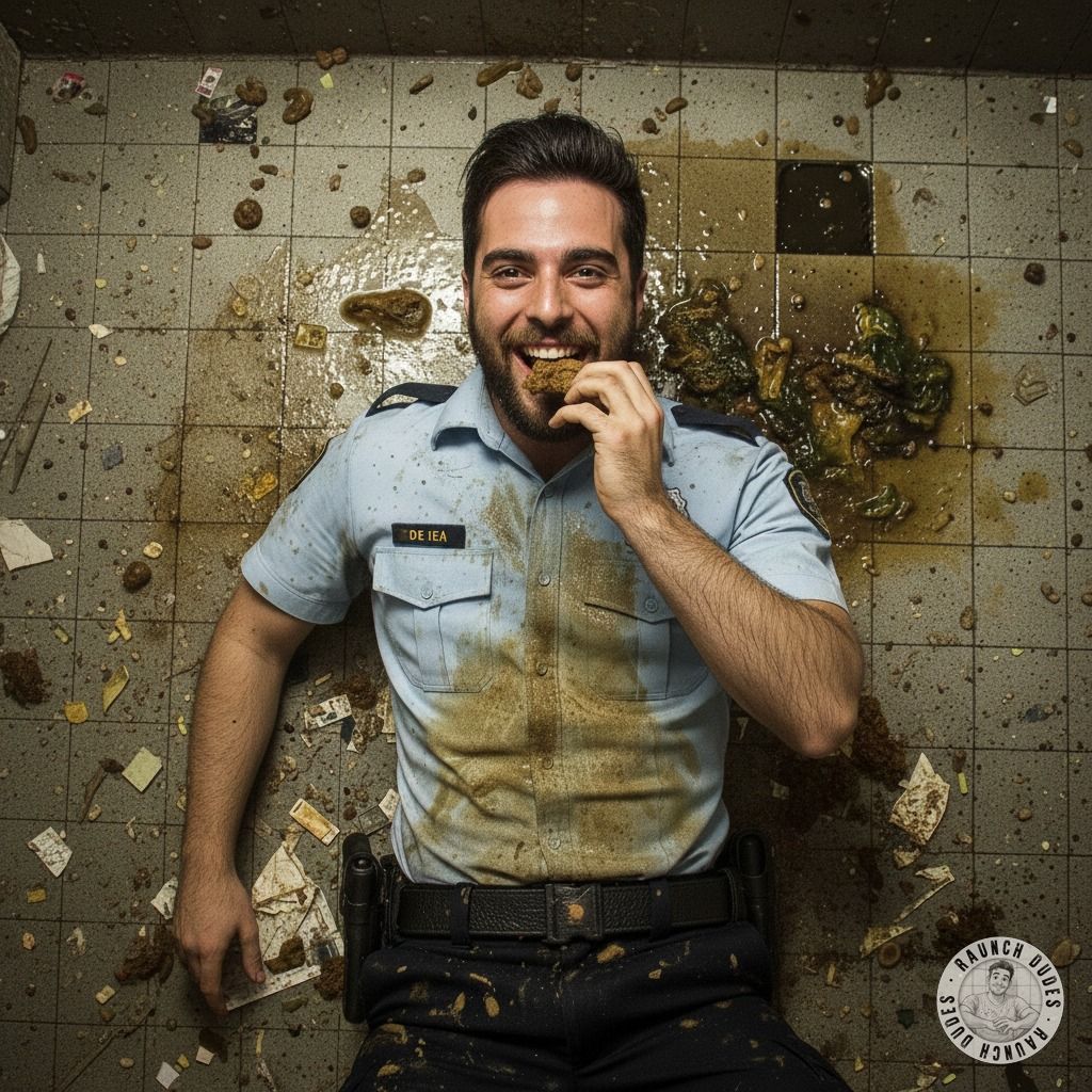 Caught this filthy cop with his face in the shit—absolute pervert vibes! 😈🍑 Who else loves a man who knows how to get down...