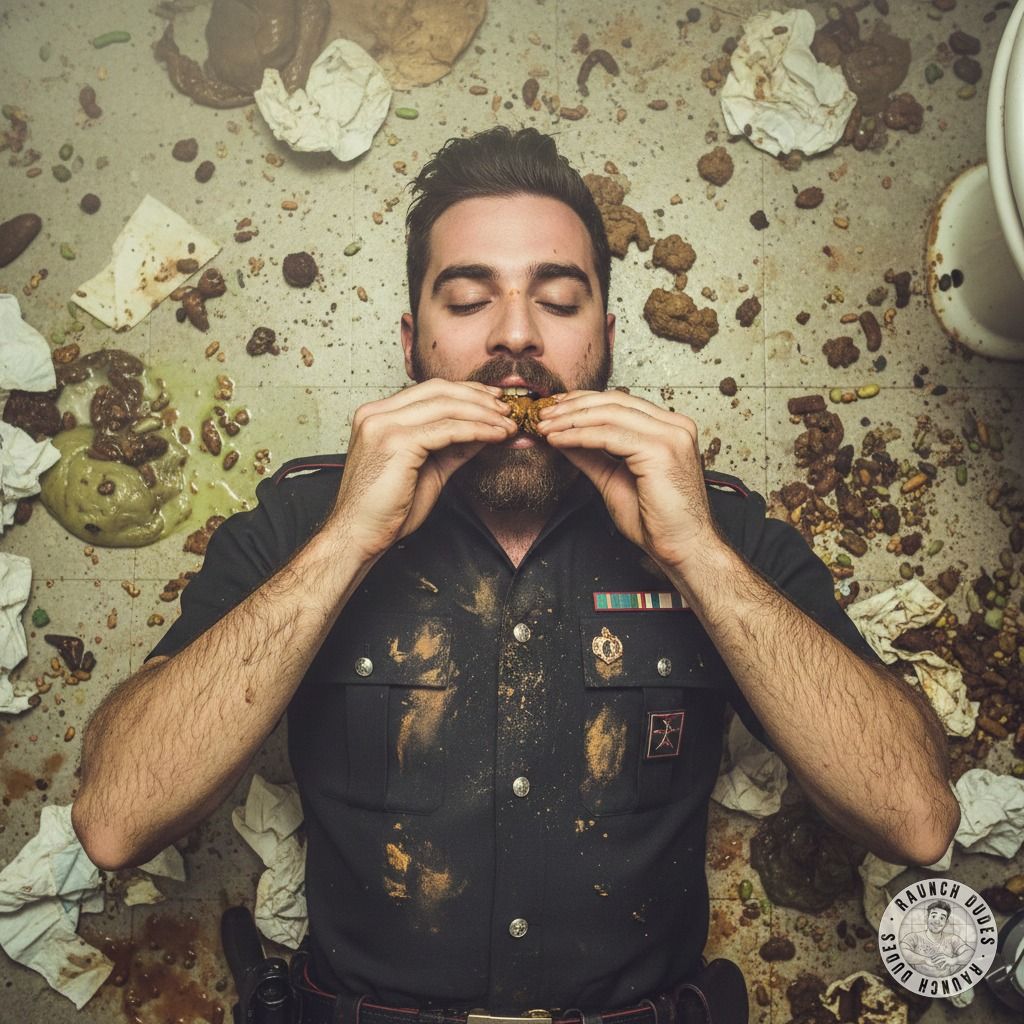 Caught this filthy cop with his face in the dirt—literally. 😈👮‍♂️💦 Who knew uniform fetishes could get this raw? #gayscat...