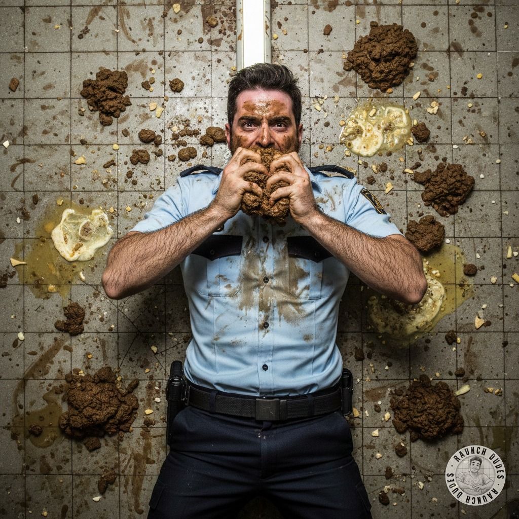 Spanish cop can’t resist the taste of a fresh, warm scat feast 😈🍑 Who’s ready to join him? #gayscat #dirtycops #perverts