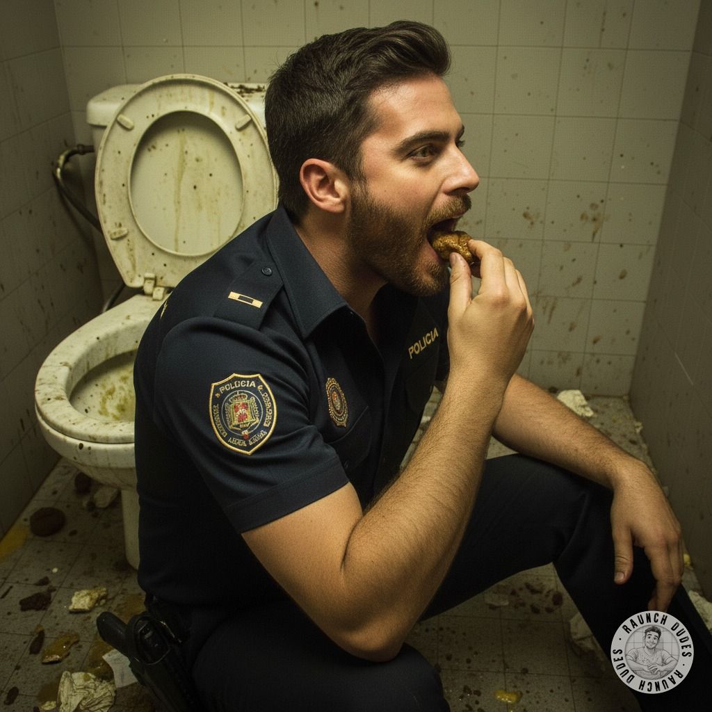 Officer’s secret craving: nothing beats a fresh scat snack after a long shift. 😈🍑 #gayscat #dirtycops #perverts #toilet