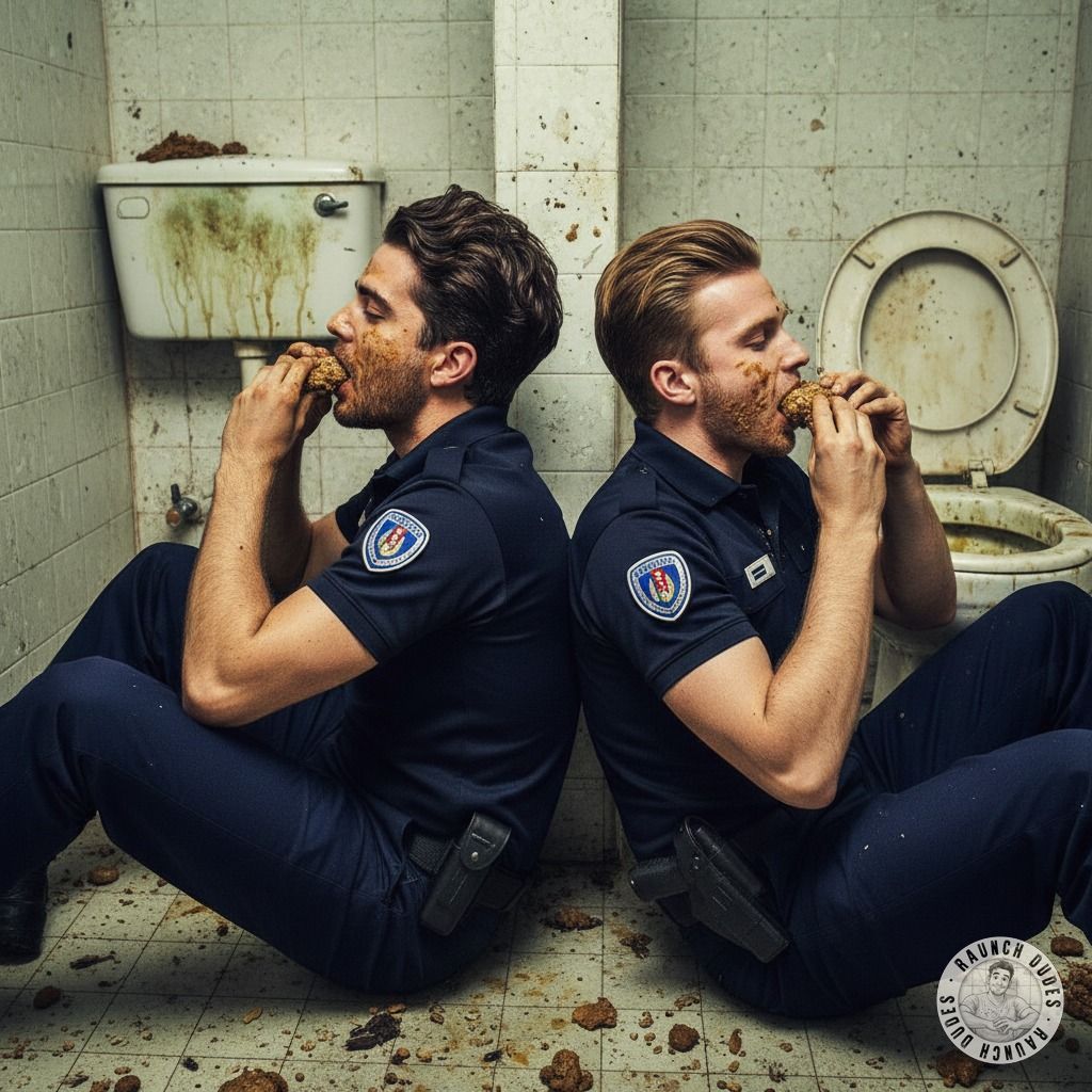 Two Swedish cops getting down in a public toilet, licking each other’s shit like it’s the hottest dessert. 😈🍑 #gayscat...