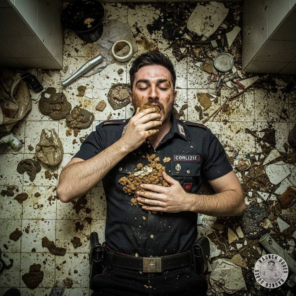 Caught this cop with a filthy secret—he loves eating shit like a hungry pervert! 😈🍑 Who else gets off on a uniformed scat...