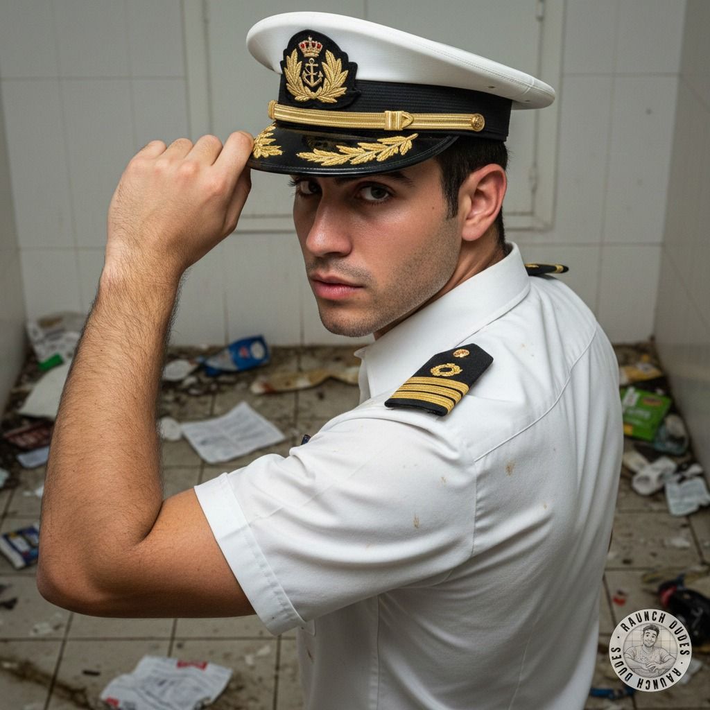 Ahoy, mate! This sailor’s uniform is soaking with sweat & desire. 😏 Imagine those tight pants stretched, his cock straining...