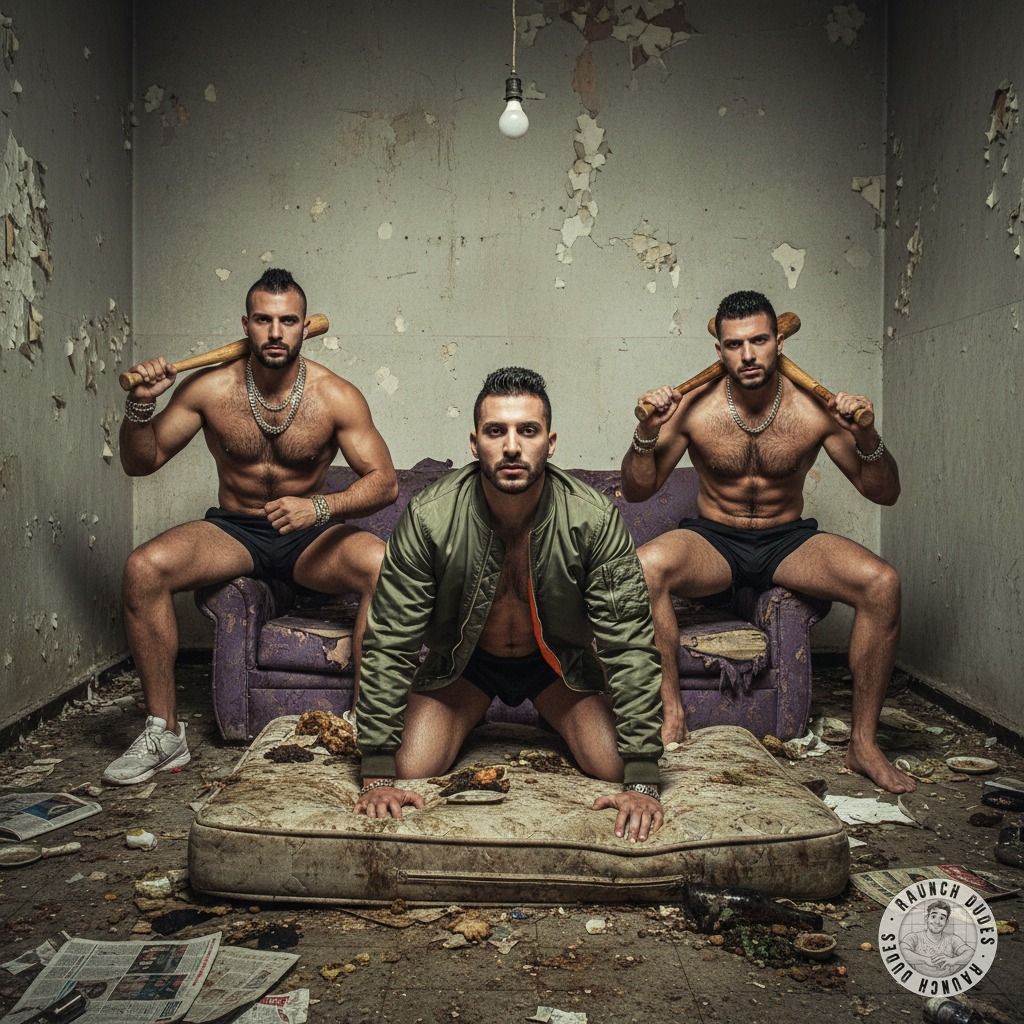 Rough hands, tight grip—this skinhead’s about to get wrecked by his crew. No mercy, just raw, filthy domination. Who’s ready...