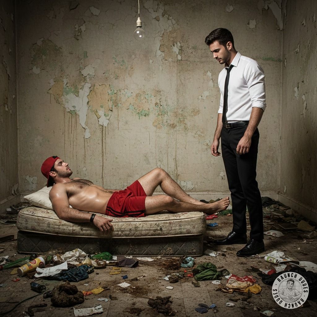 Rough hands gripping your hips, no mercy—just raw, filthy fucking. The bed creaks as he slams into you, sweat dripping, your...