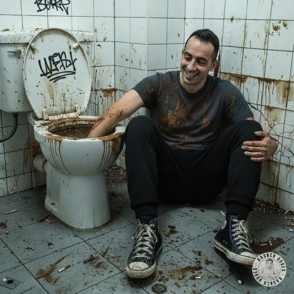 Nothing hotter than a filthy pervert diving into a shit-stained toilet for that raw, taboo thrill. 😈💦 #gayscat #dirtyfantasy...
