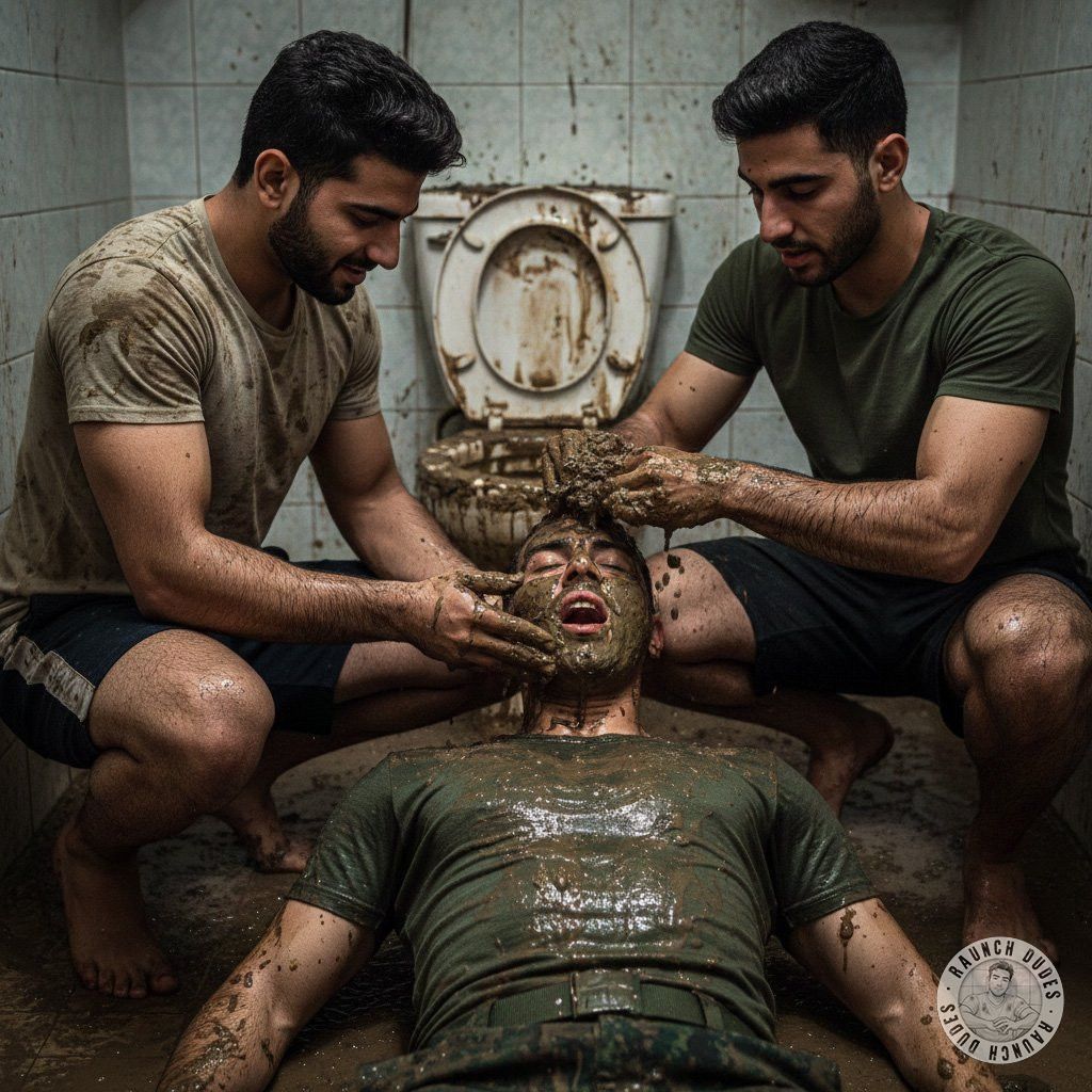 Two ripped guys covering a soldier in shit in a public toilet? 😈🔥 Dirty, raw, and absolutely hot. #gayscat #perverts...
