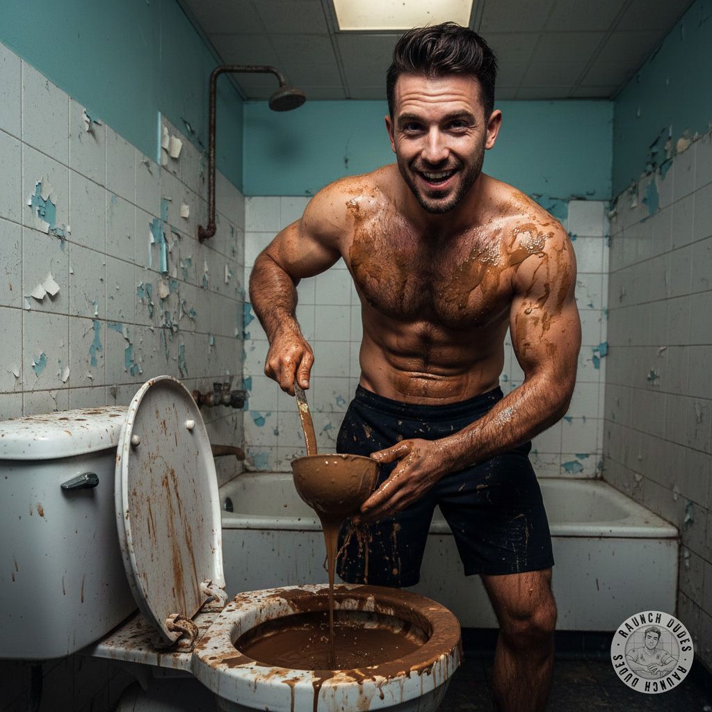 Weekend spa treatment, deluxe edition 💩 This ripped beast is pouring himself a fresh, steaming bowl straight from the...