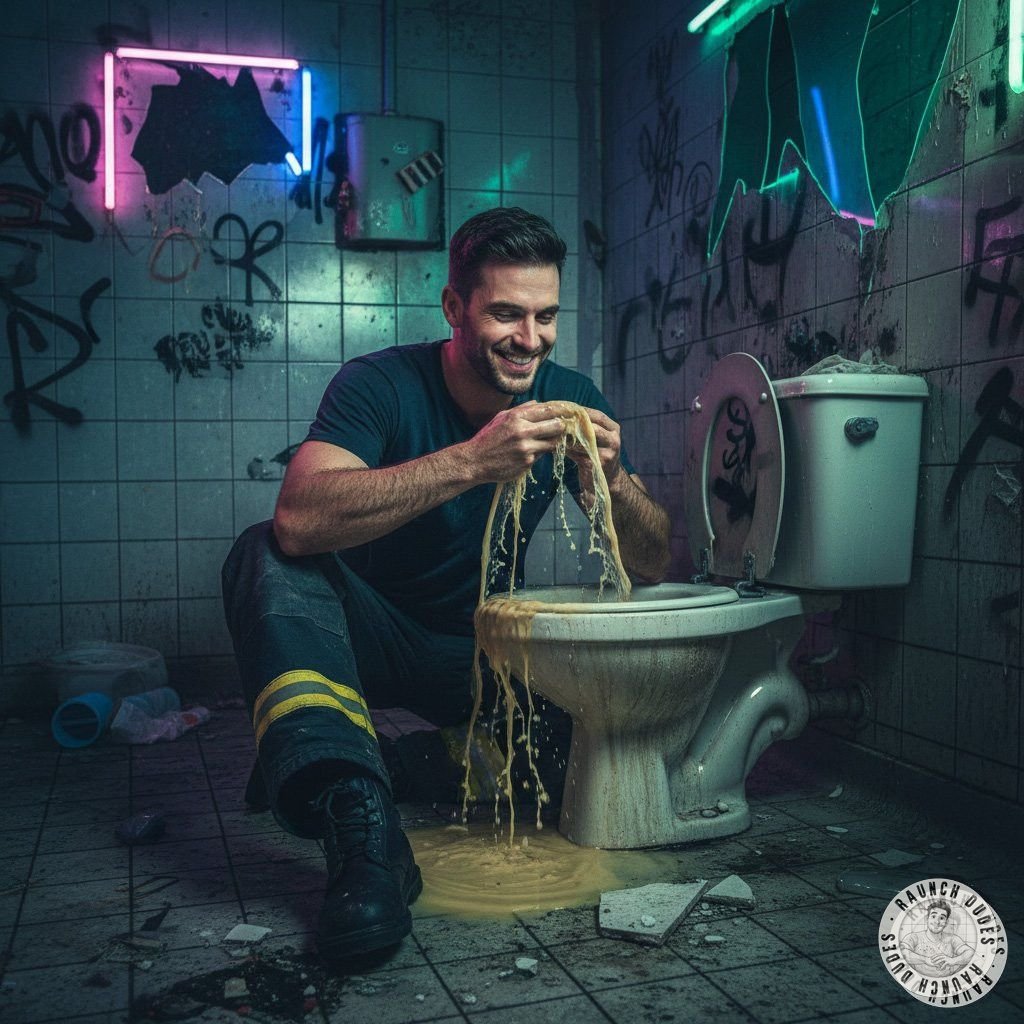 🔥🚒 A hot firefighter playing with piss in a public toilet? 😏💦 Who wouldn’t love a pervert like that? 😈💦 #gaypiss...