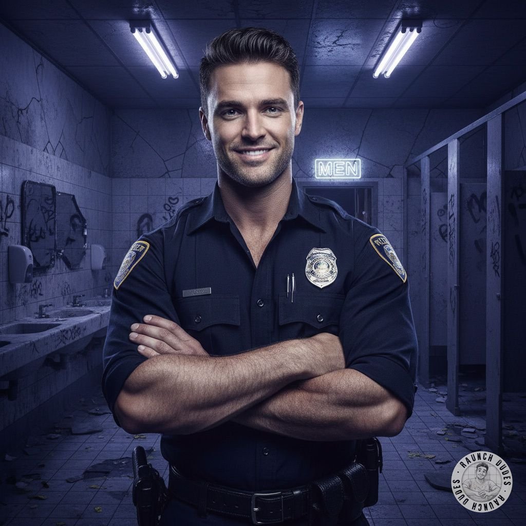 Patrol's over… time for the real enforcement. This cocky cop owns this filthy bathroom now #gayscat #dirtycops #fetish...