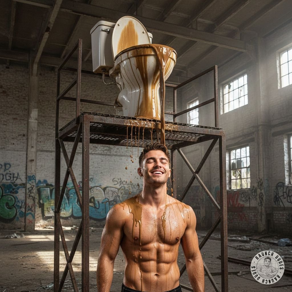 Nothing beats a proper brown shower after a long day This ripped stud is in pure bliss, letting that thick, hot load cascade...