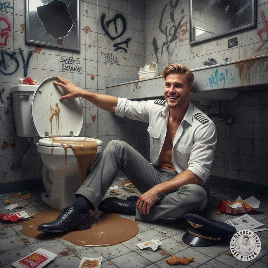 Just landed & the pilot’s depraved scent lingers in the airport bathroom—dirty, hot, and irresistible. Who else craves that...