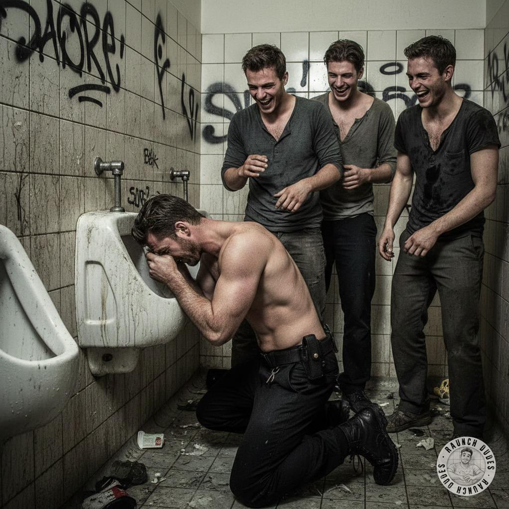 Three bullies force a submissive boy to bury his face in a piss-stained jockstrap—humiliation never felt so hot. 😈🔥 #gaypiss...