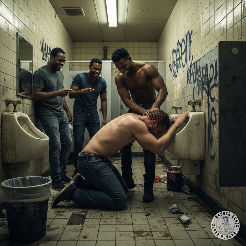 Dominant black boy owns his submissive white bitch, forcing his face into a piss-soaked jockstrap. The humiliation is...